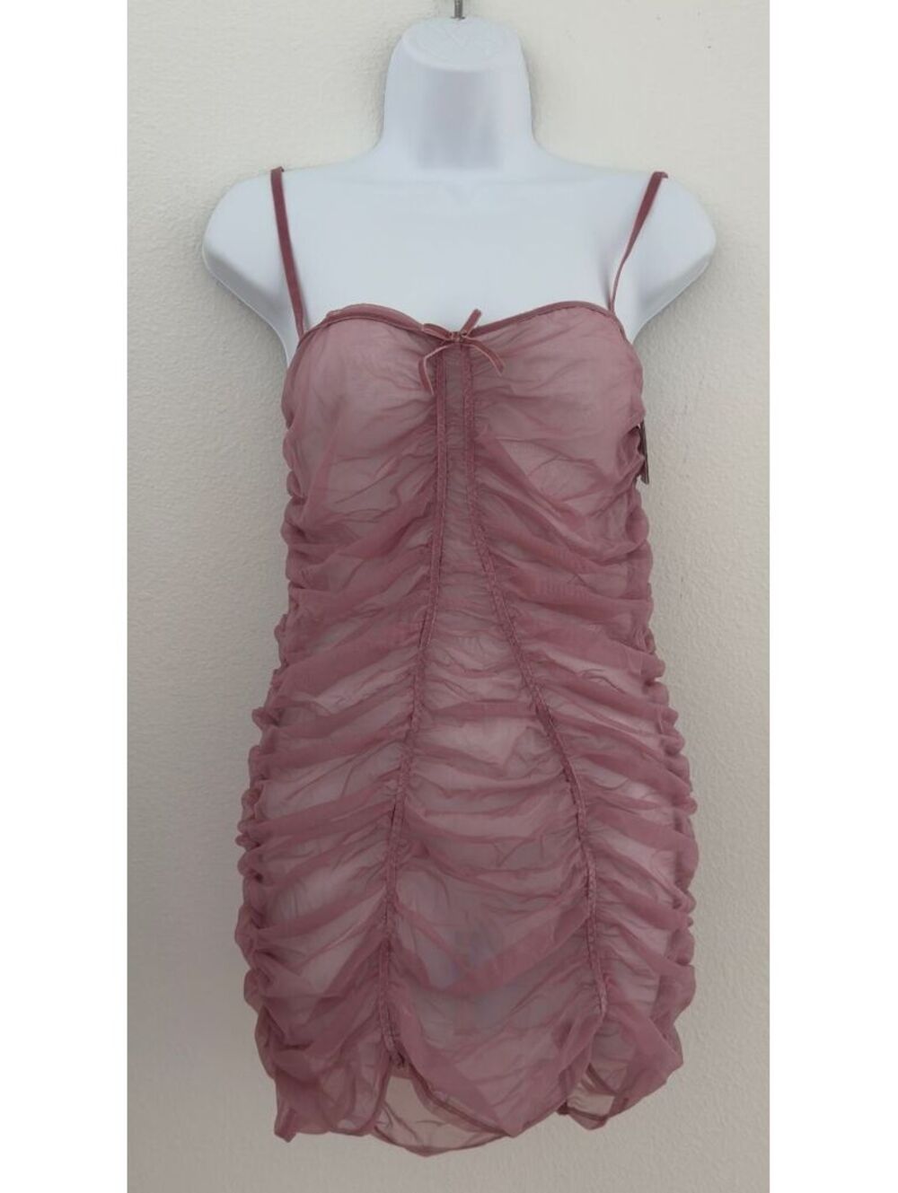 Auden Mauve Mesh Lingerie Slip Dress Women